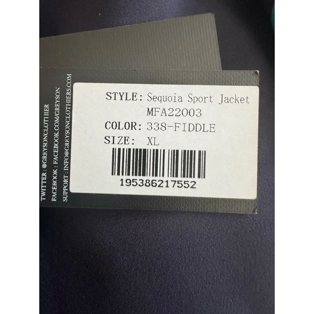 GREYSON CLOTHIERS Sequoia Full Zip Jacket Fiddle‎ XL Performance Golf Jacket NWT